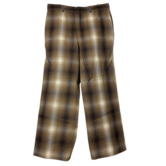 Christian Dior Tartan Wool Plaid Wide Leg Pants - Picture 5 of 12